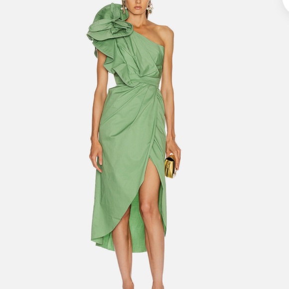 Johanna Ortiz Persian Opulence Gown Dress in Pistachio Green Size 6 Brand New - Picture 2 of 15